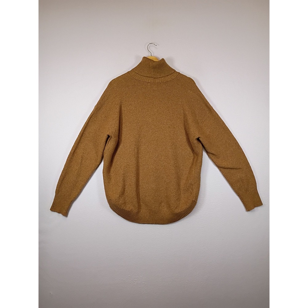 Dark Academia Emily Daniels Women Size Large Camel Brown Turtleneck Knit Sweater - Picture 2 of 9
